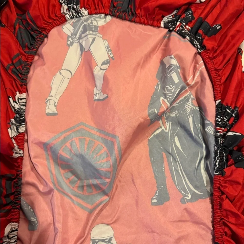 Star Wars VII Twin Sheet Set Force Awakens Stormtrooper Flat Fitted Red Kylo Ren
